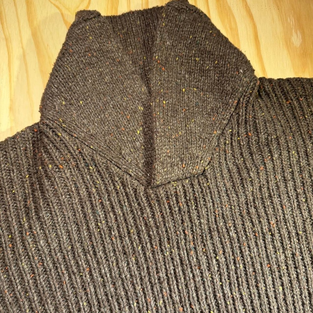 Prana brown & gray ribbed knit sailors neck sweater - Picture 3 of 5